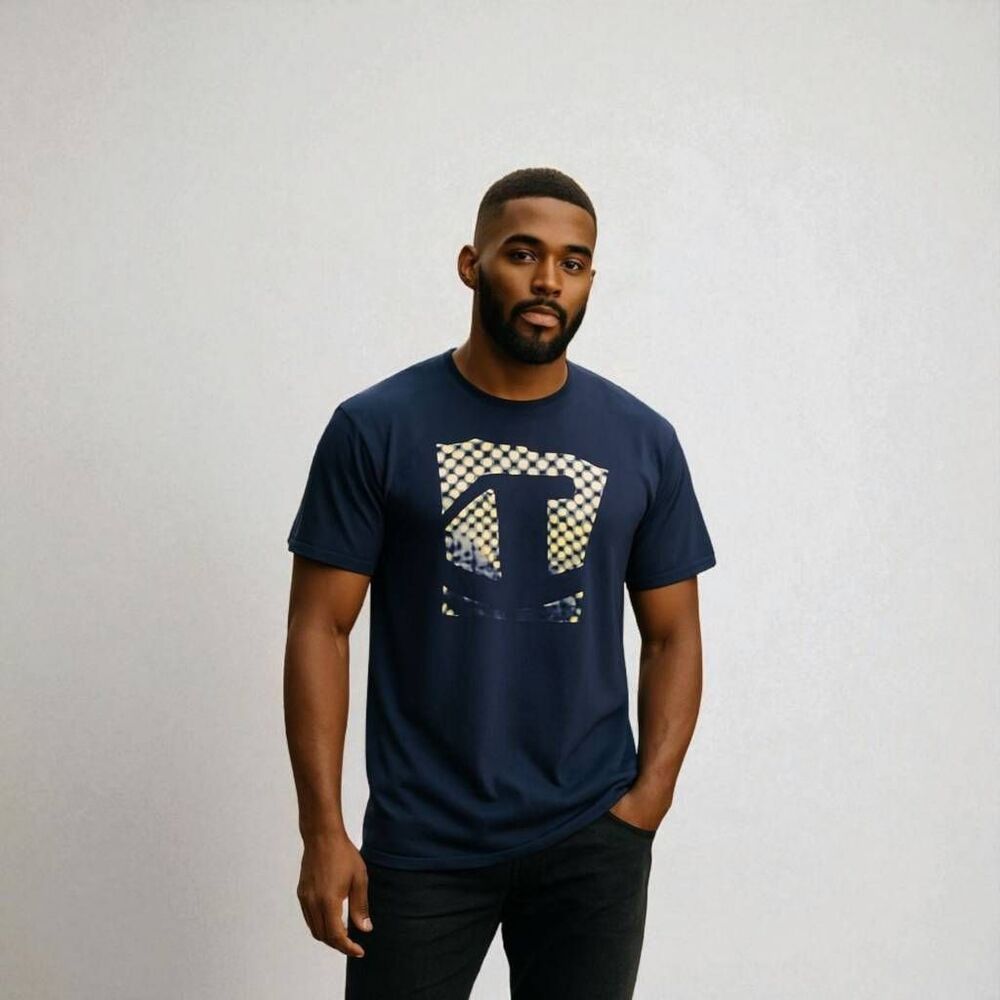 Mens Size Size 4XL Champion Checkerboard Navy Blue Logo Tshirt